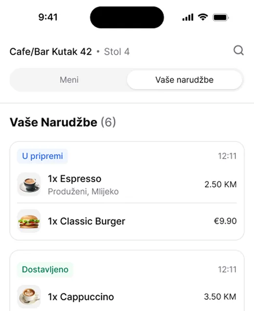 Pregled poslanih narudžbi sa statusima